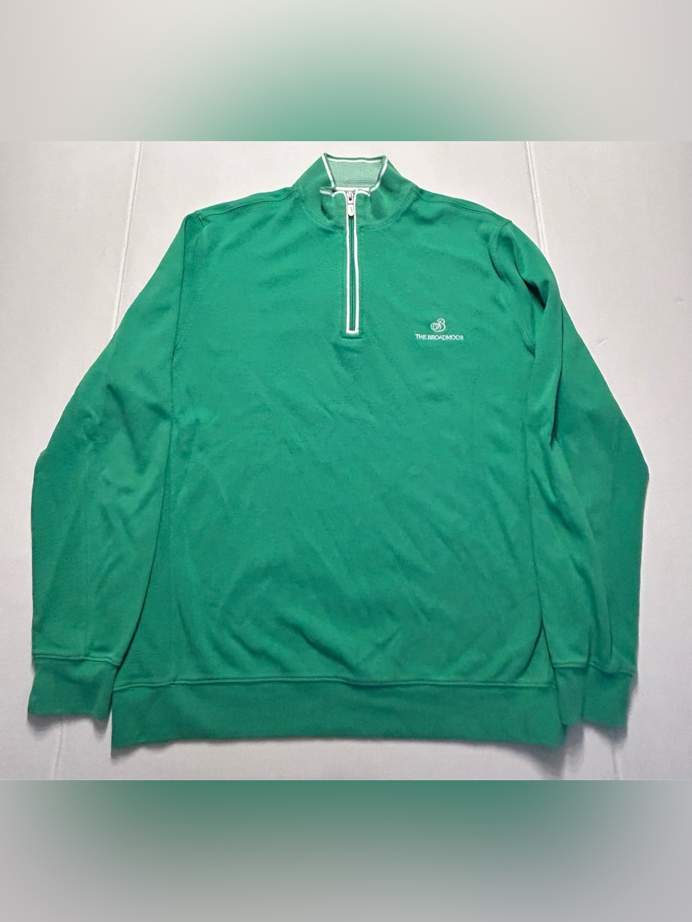 Men’s Bobby Jones Green 1/4 Zip Pima Cotton Pullover The Broadmoor Size XL